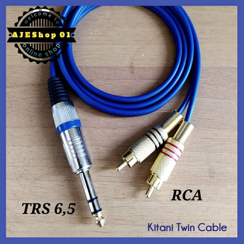 Kabel jack akai 6,5 to dual rca kabel TRS to rca