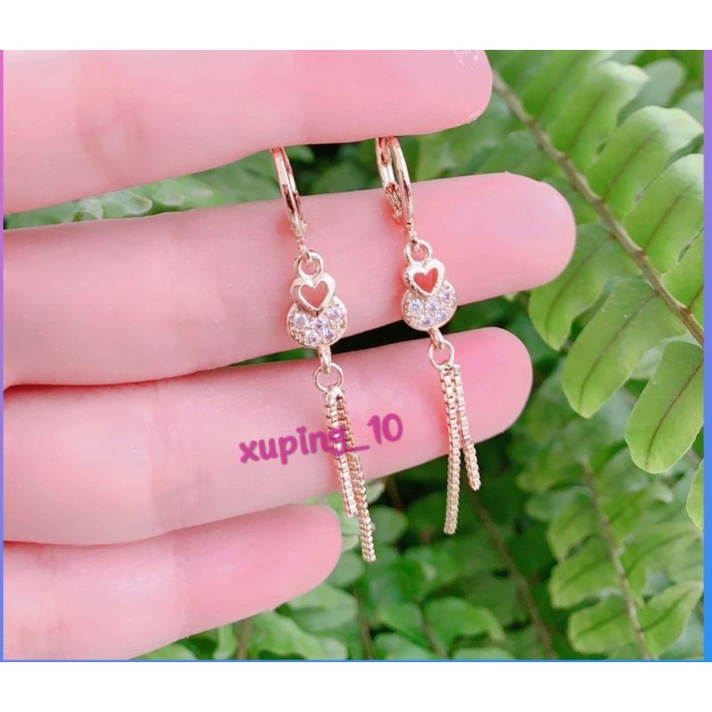 Anting Xuping Gold Anting Dewasa Model Clip Jurai Daun