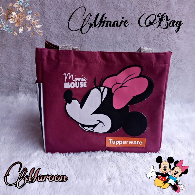 Tas bekal Minnie Mouse ( Zipper bunga Es ) / Minnie Mouse Tas Tupperware