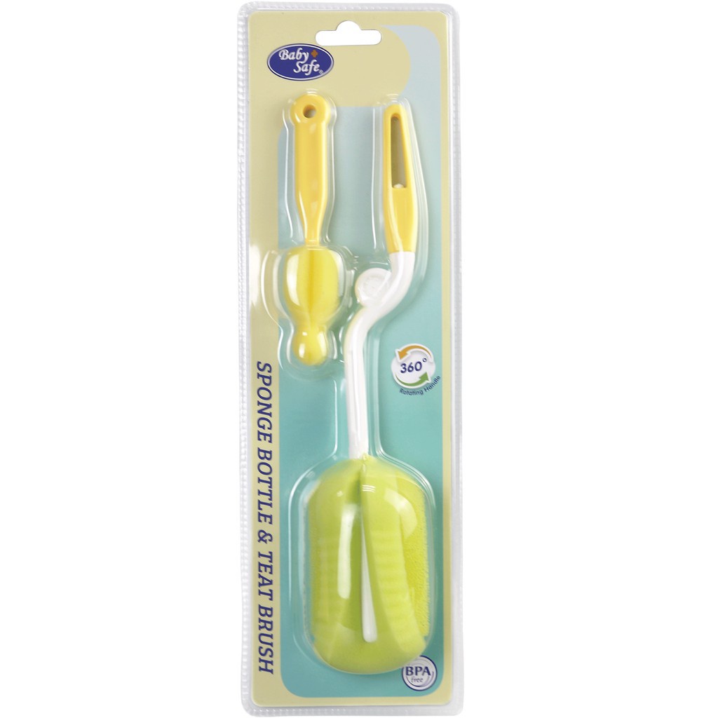 Castle - Baby Safe Sponge Bottle And Teat Brush BS368 Sikat Botol - Pembersih Botol Susu