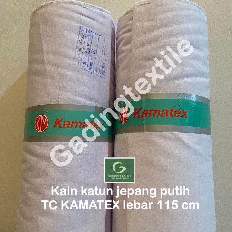 ( per 1 roll ) Kain tetoron katun putih TC KAMATEX lebar 115 cm isi 54 meter bahan baju kemeja hem seragam sekolah kerja gamis koko kaftan dress kerudung jilbab jilbab mori kafan craft kerajinan tangan taplak meja bendera umbul umbul dekorasi dekor