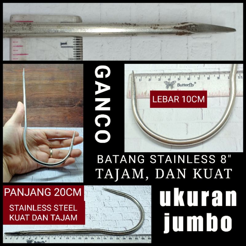 KAIL BESAR 22CM DIAMETER 8MM GANCU/GANCO STAINLESS STEEL KAIL JUMBO KAIL IKAN BESAR KAIL STAINLESS