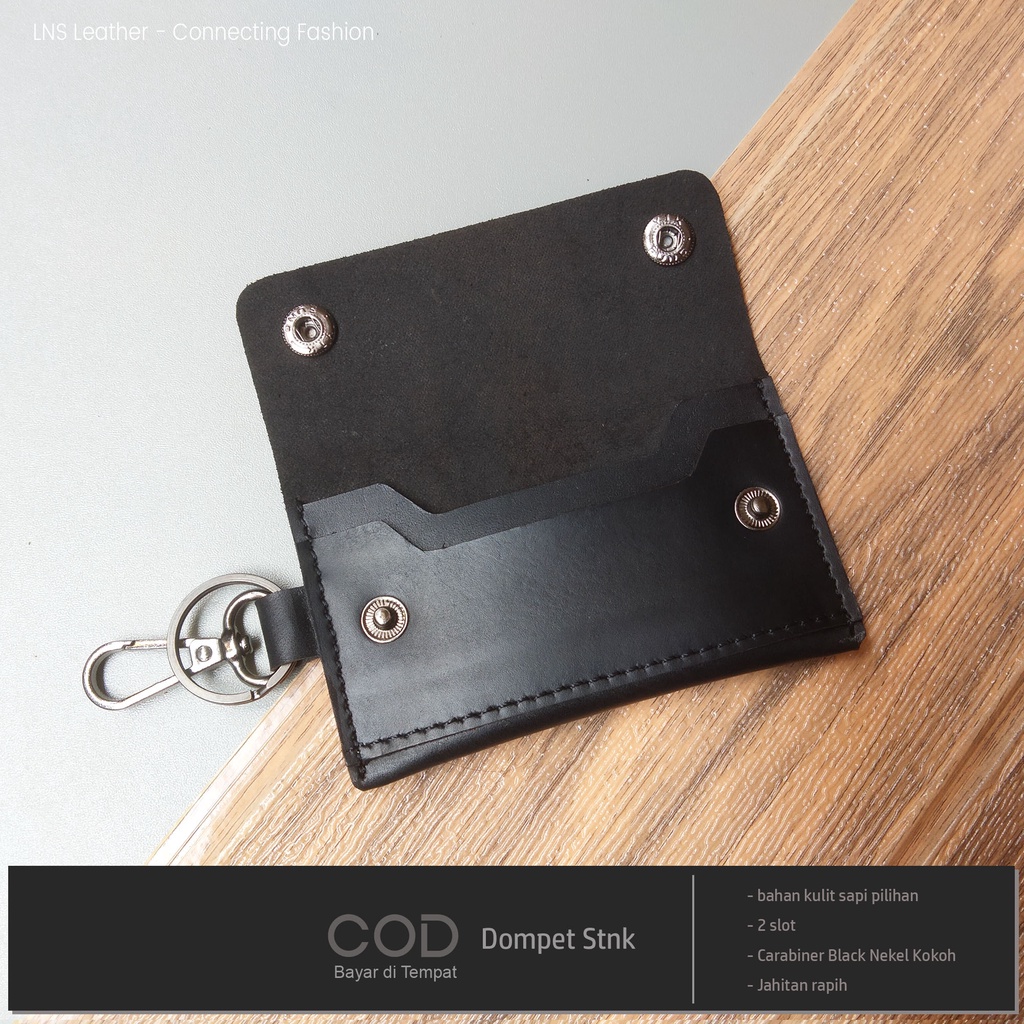 Key Wallet Dompet Stnk Mobil Motor Lipat dua Slot Kulit Asli