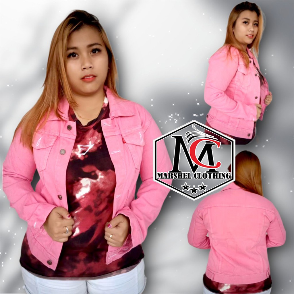RCL - Jaket Jeans Pink Pic Tua Denim Crop Wanita Anak Perempuan Oversize Jumbo Terlaris