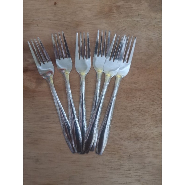 Sendok Garpu garbu alat makan makanan mie stainless steel awet Lusinan Grosir isi 12-5