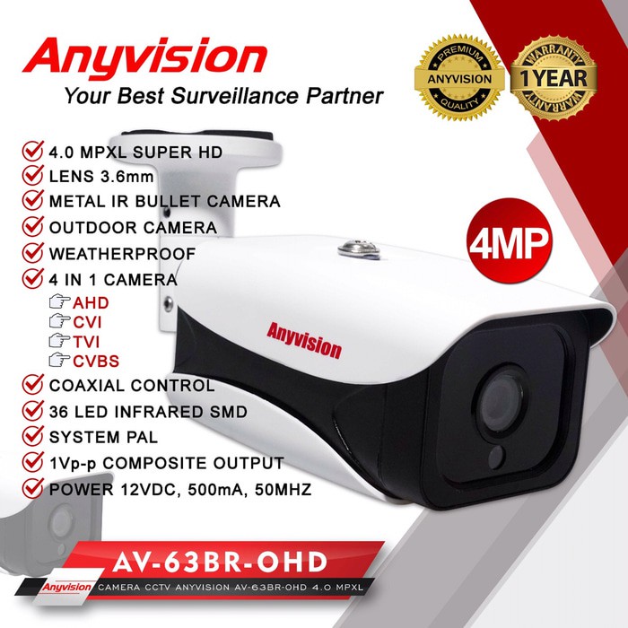 Kamera Cctv AV-63BR OHD 4.0 Mpxl AnyVision