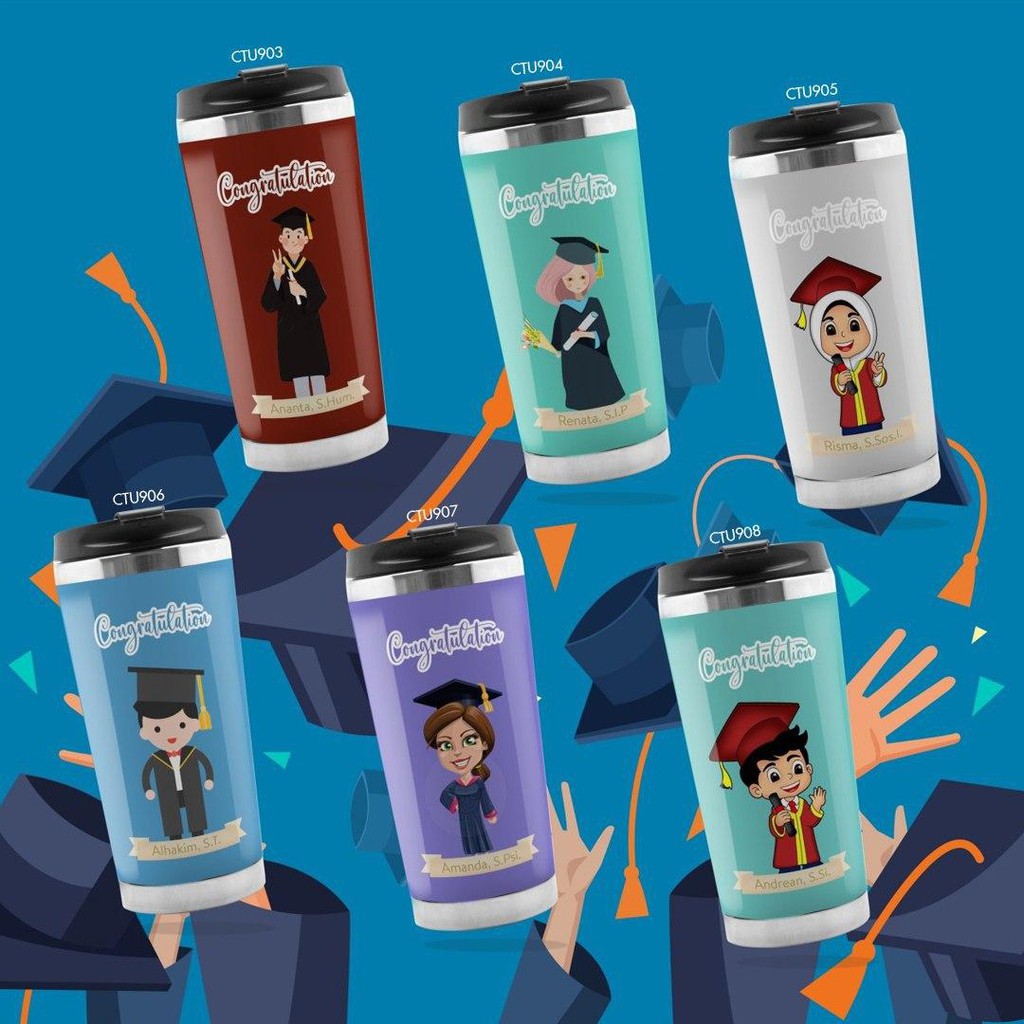 Graduation gift Tumbler Custom/Wisuda Gift/Hadiah Wisuda/Perlengkapan Wisuda/Kado Wisuda/Botol Minum