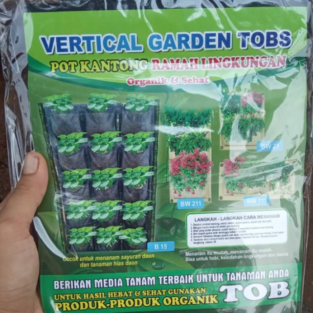 Sepaket Tanaman vertical garden kantong karpet Vertical plus 15 Tanaman Vertical Garden