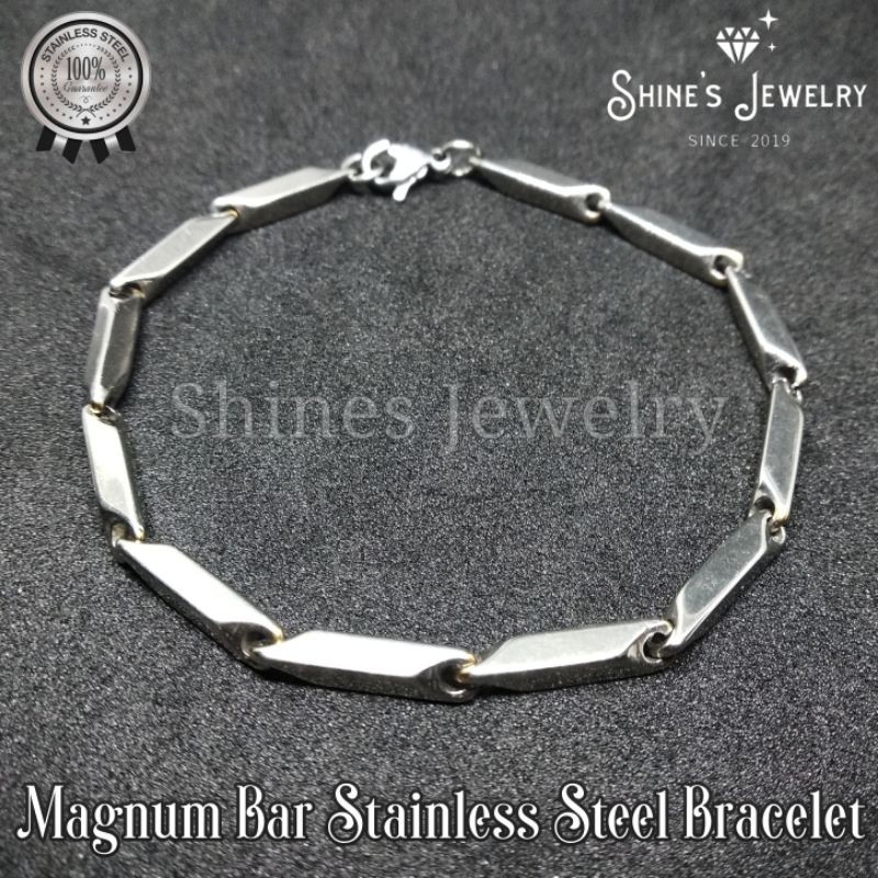 Gelang Magnum Bar Stainless Steel Silver