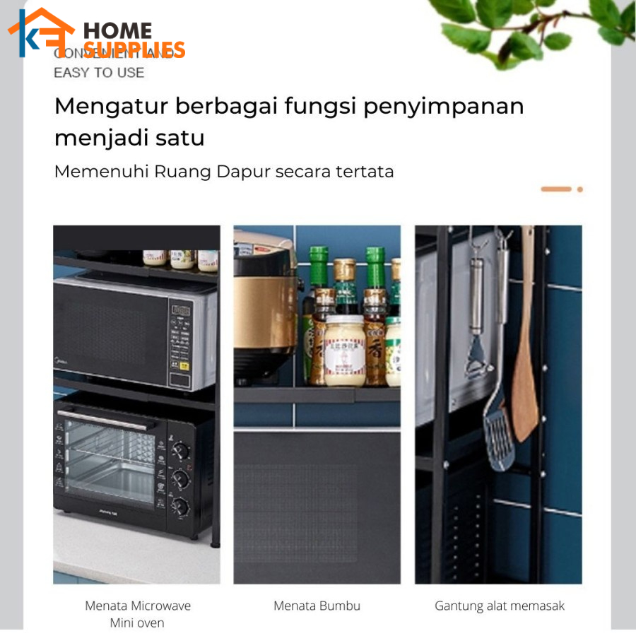 【KF】Rak Microwave  Rak Oven Perlengkapan Multifungsi Rak Bumbu Rak Dapur Rak Besi Tempat Penyimpanan