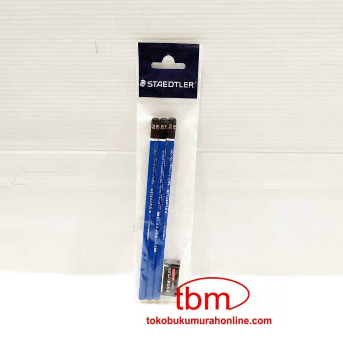 

STAEDTLER PENCIL LUMOGRAPH 100 + PENGHAPUS / PENSIL UJIAN