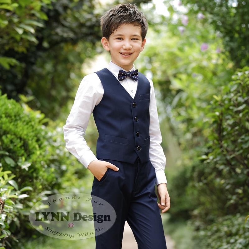 2- 10 th PREMIUM Setelan jas anak pesta 4 in 1 NAVY BIRU rompi