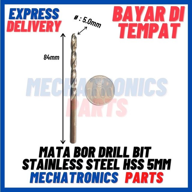 [PAS-9595] MATA BOR DRILL BIT STAINLESS STEEL HSS 5MM