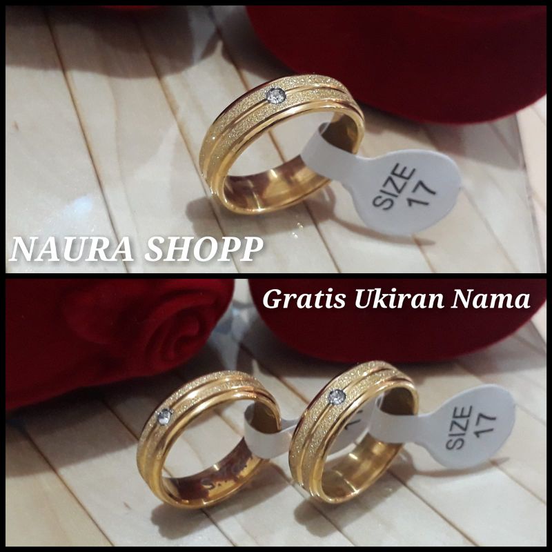 cincin couple titanium ukiran nama