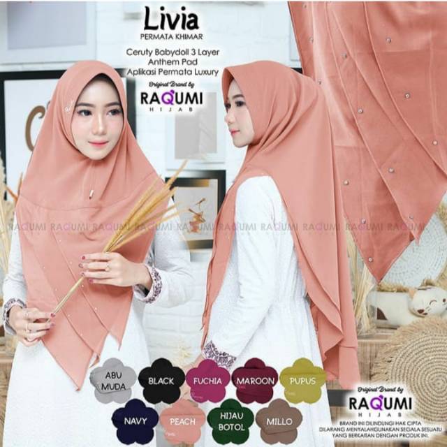 Livia Permata Khimar by raqumi hijab
