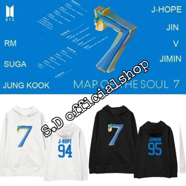 (cod)  Jaket hoodie jumper kpop BTS MAP OF THE SOUL 7 request nama nomor