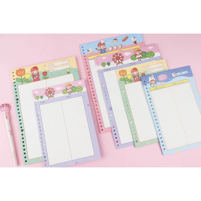 

Loose Leaf B5 Kartun Girl and Animal 100gsm - Girl Pink Grid