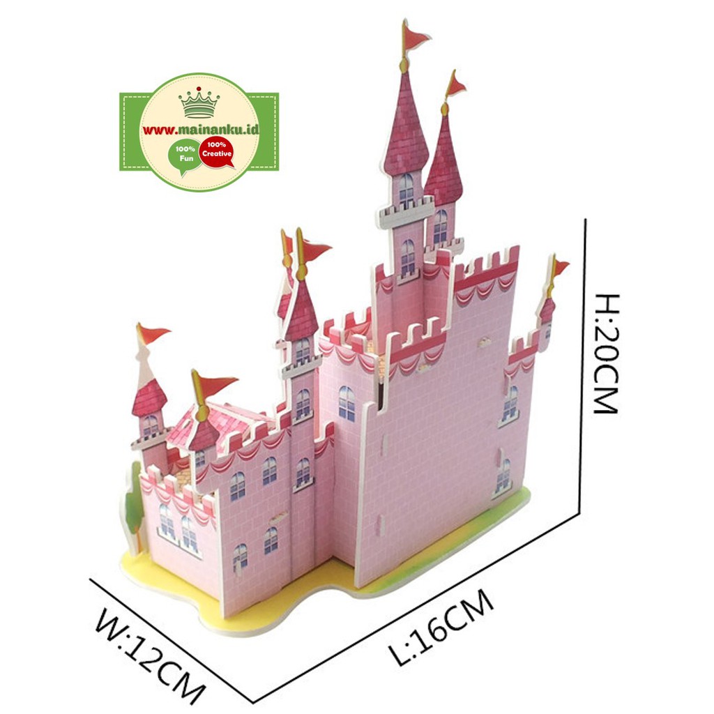 Mini 3D Puzzle PINK CASTLE | Kado Anak Ultah | Kado Anak - 1690-25