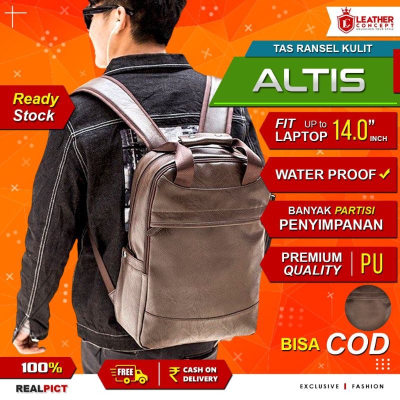 Tas Ransel Pria Kulit /Ransel Kulit Pria /Backpack Kulit Pria ALTIS