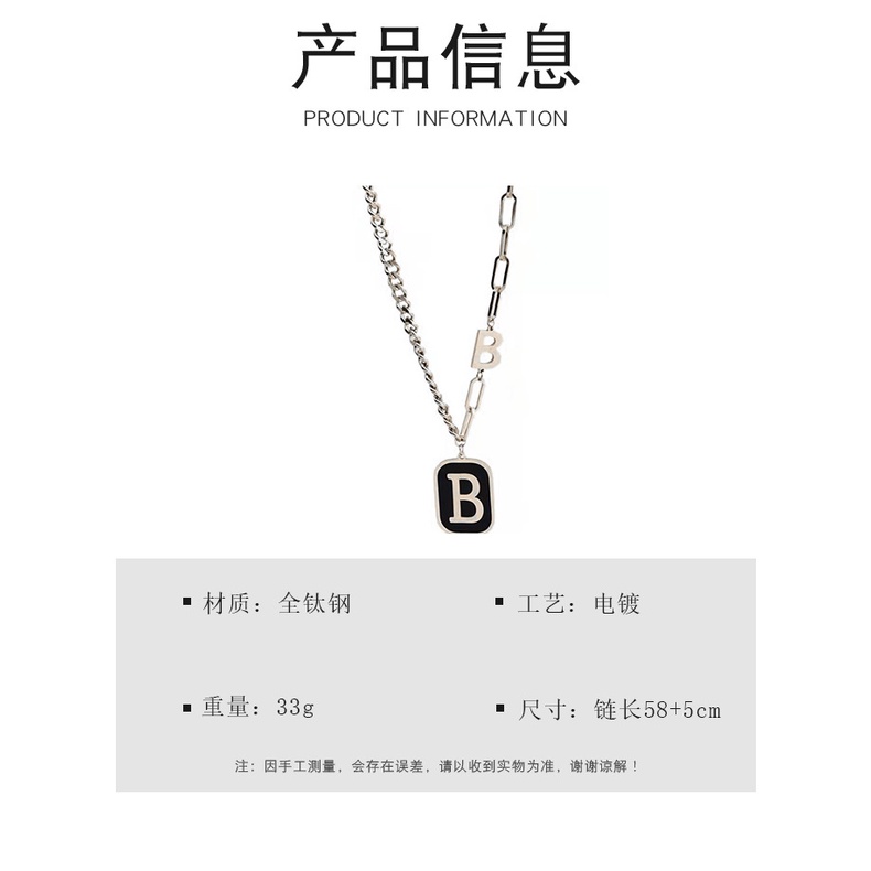 Kalung Hypoallergenic Bahan Stainless steel Gaya Hip Hop Untuk Hadiah N-22052