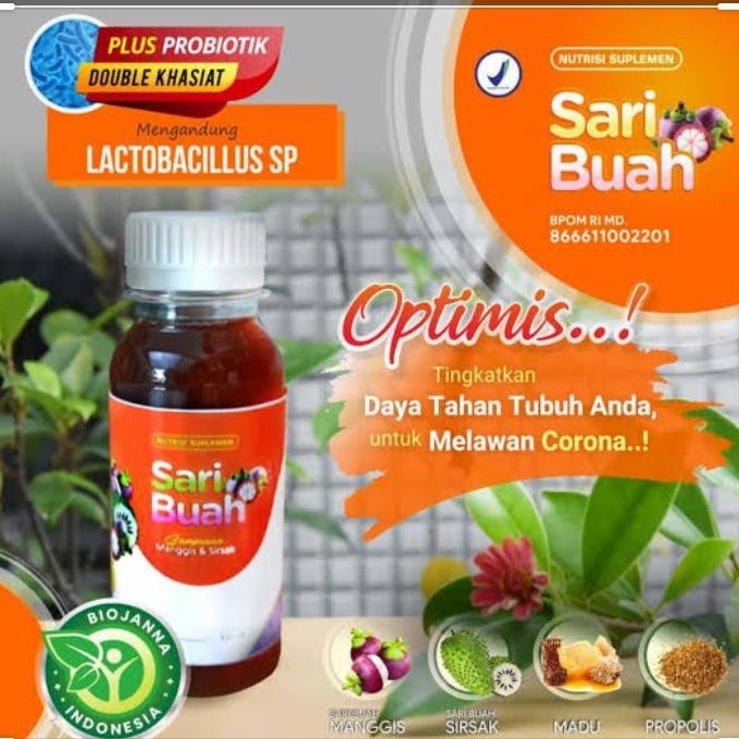 SB-19 Sari Buah Probiotik Biojanna - Extrak Manggis dan Sirsak
