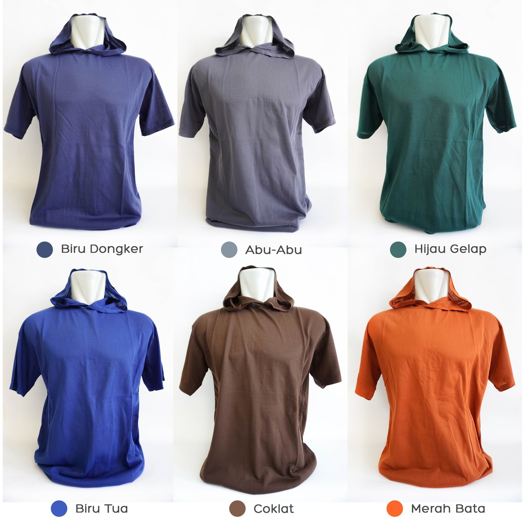 Kaos Hoodie Polos Lengan Pendek Bahan TC Shopee Indonesia