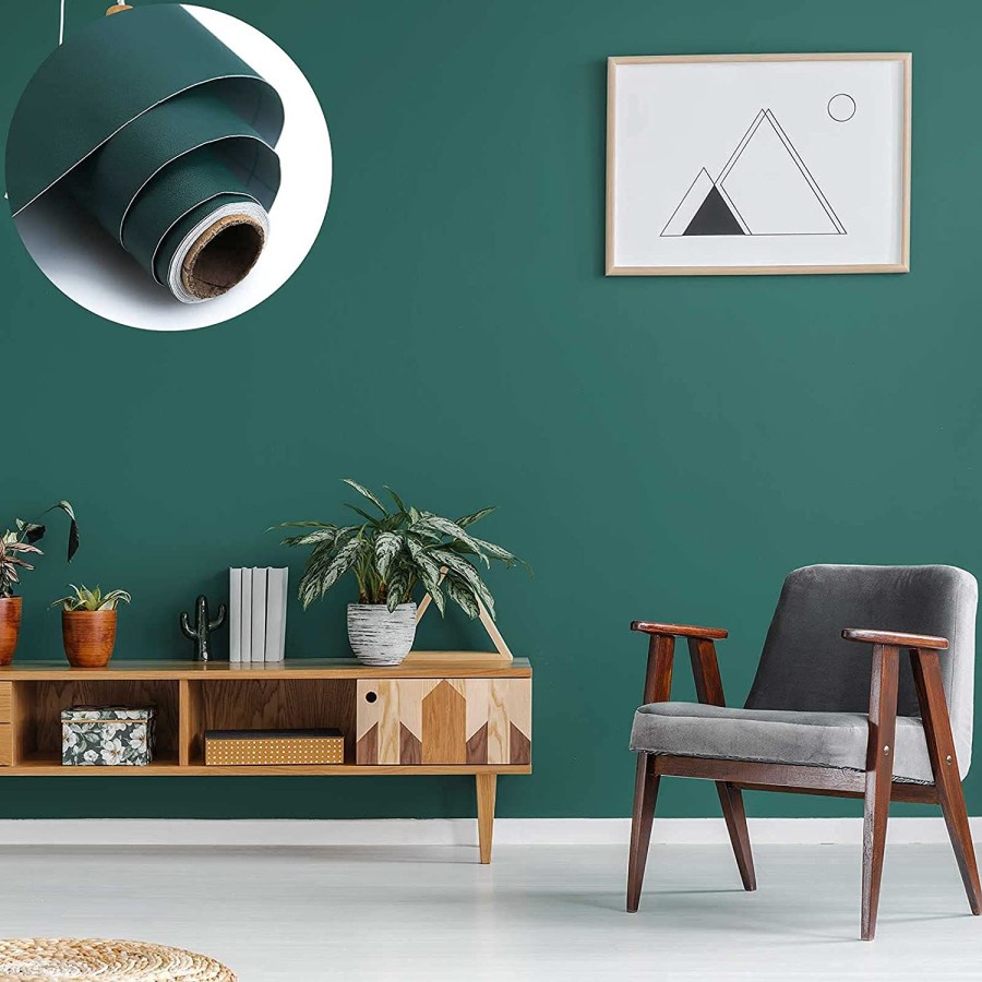 Wallpaper Sticker Dinding Motif Dark Green Panjang 10Meter x Lebar 45cm