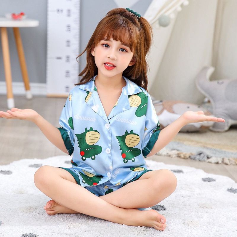 AN14 -AN19 Piyama Anak Bahan Satin Sutra Silk Premium