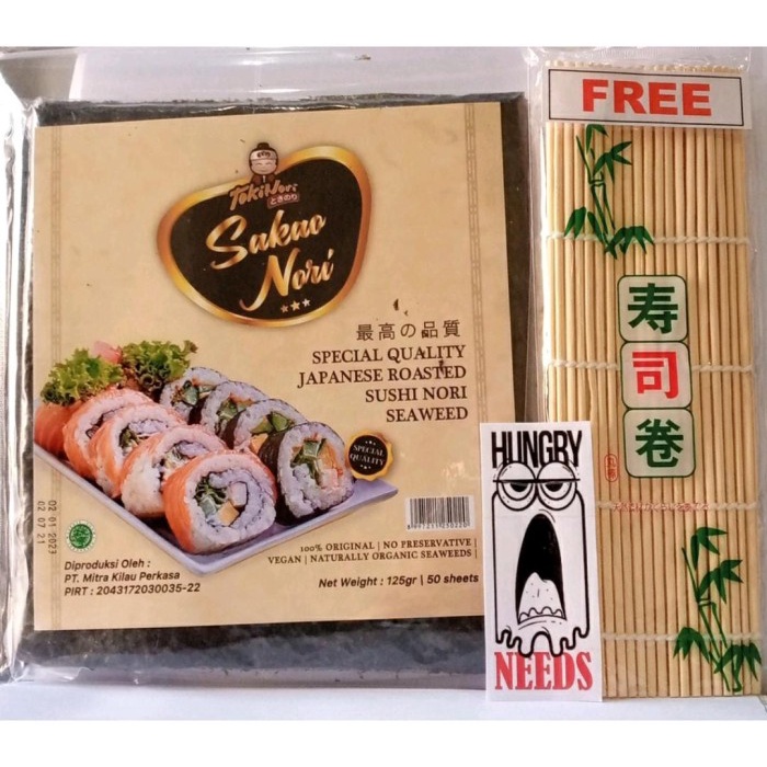 

PROMO PAKET SAKAO NORI 50 SHEET TIKAR PENGGULUNG SUSHI NORI SUSHI MAT - SPED