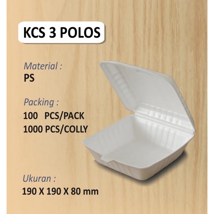 KCS 3 / styrofoam nasi / sterofoam besar / kotak nasi / lunch box nasi