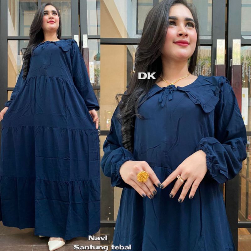 GAMIS SUSUN RAYON POLOS TERMURAH BUSUI || GAMIS KERAH RUFFLE SYARI RAYON PREMIUM TWILL BUSUI | GAMIS HOMEY DRESS KERAH