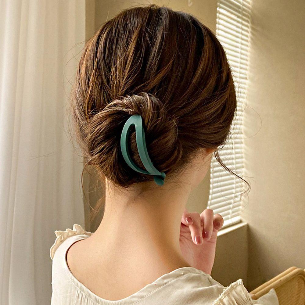 Needway   Buram Klip Pisang All-match Retro Aksesoris Fashion Berongga Bentuk Oval Ponytail Holder Aksesoris Rambut