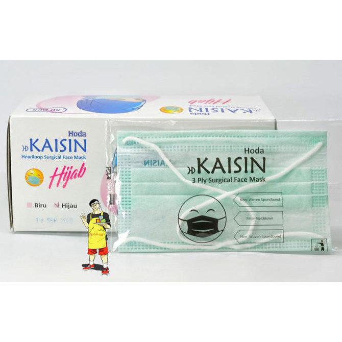 ✅Harga Hoda Kaisin Masker Medis HIJAB - Surgical Face Mask 3 ply (50 pcs) ⭐⭐⭐⭐⭐