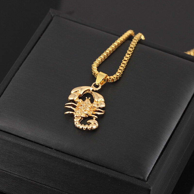 {LUCKID}Fashion Hip Hop Men Scorpio Long Chain Sweater Necklace Punk Rock Jewelry Gift