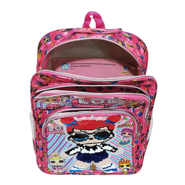 Tas Anak Ransel SEQUIN LOL - Tas Ransel Anak Sekolah SD Usap Karakter LOL