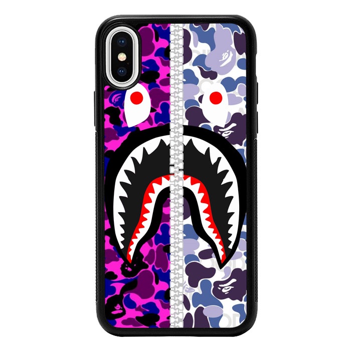 Case Casing Iphone 6 7 8 X Xr Xs Max Plus Bape Purple Shark J0026