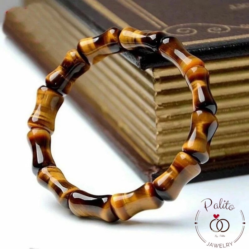 [ BAYAR DI TEMPAT ] Gelang Biduri sepah Tiger eye termurah Batu Natural Stone Tiger Eye Model Tulang - Original