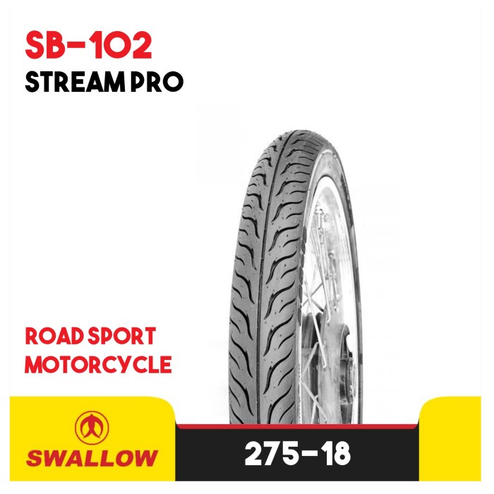 BAN LUAR MOTOR RING 18 SWALLOW SB-102 TUBETYPE UKURAN 2.75