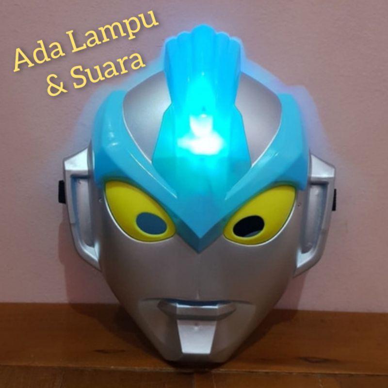 Mainan Topeng Ultraman Ada Lampu &amp; Suara Kostum Cosplay Ultramen Anak