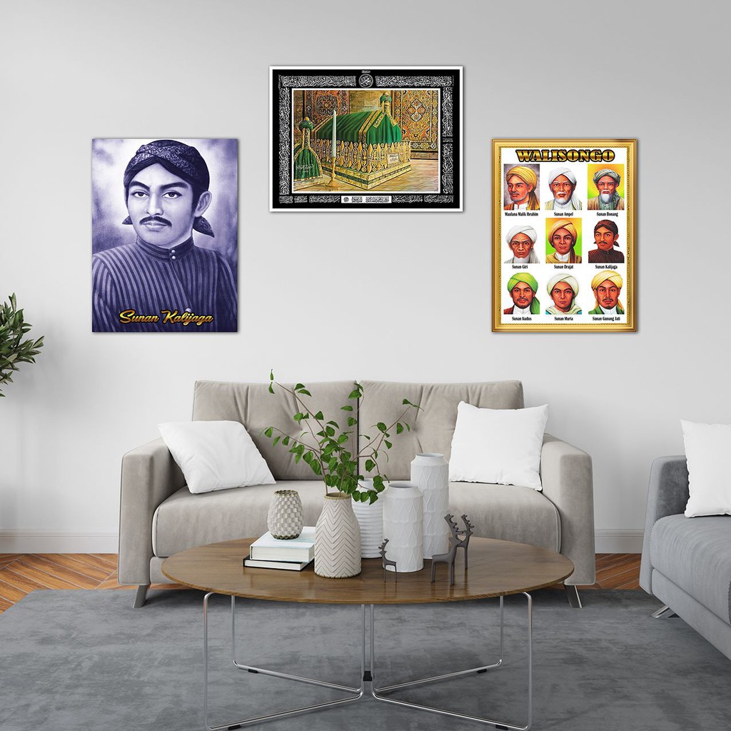 poster kayu walisongo sunan kalijaga walldecor islami