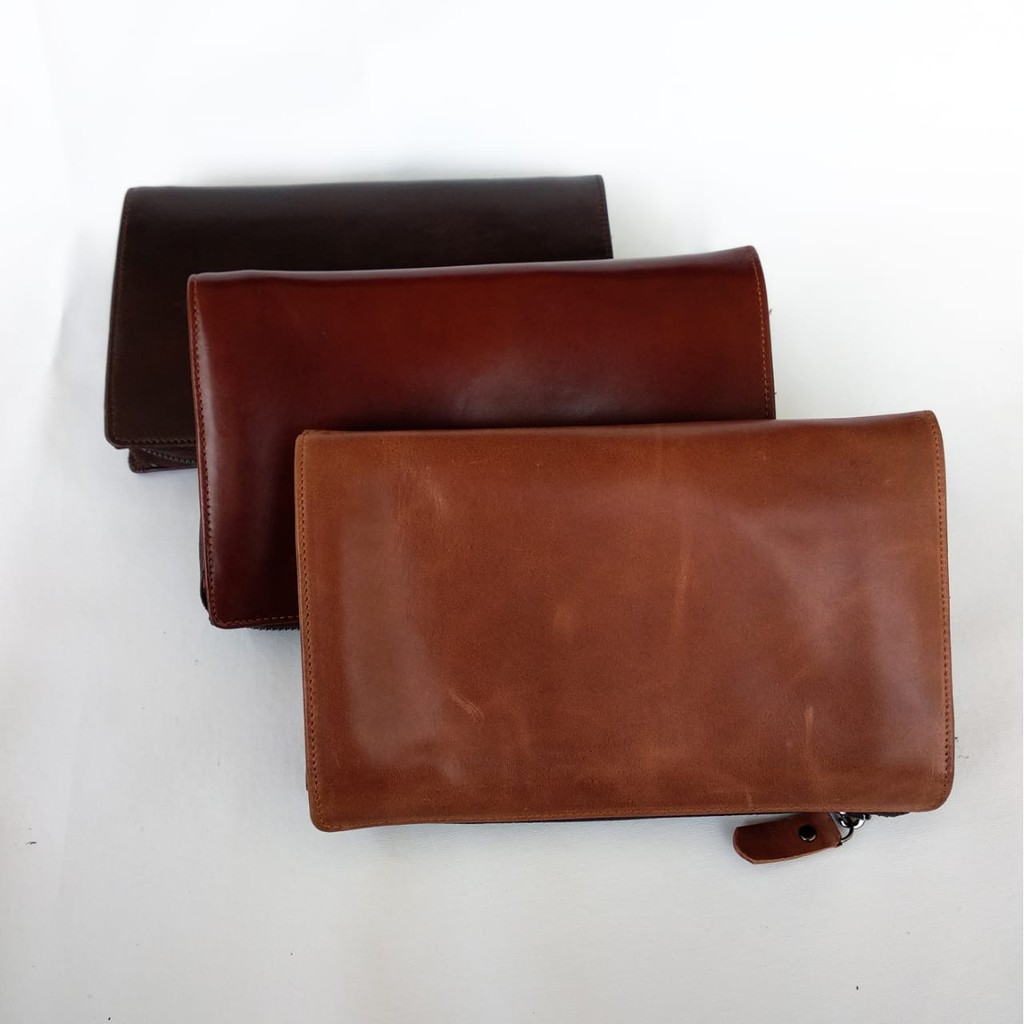 Clucth Handbag Pouch Kulit Asli Pria Wanita - HALETH Leather