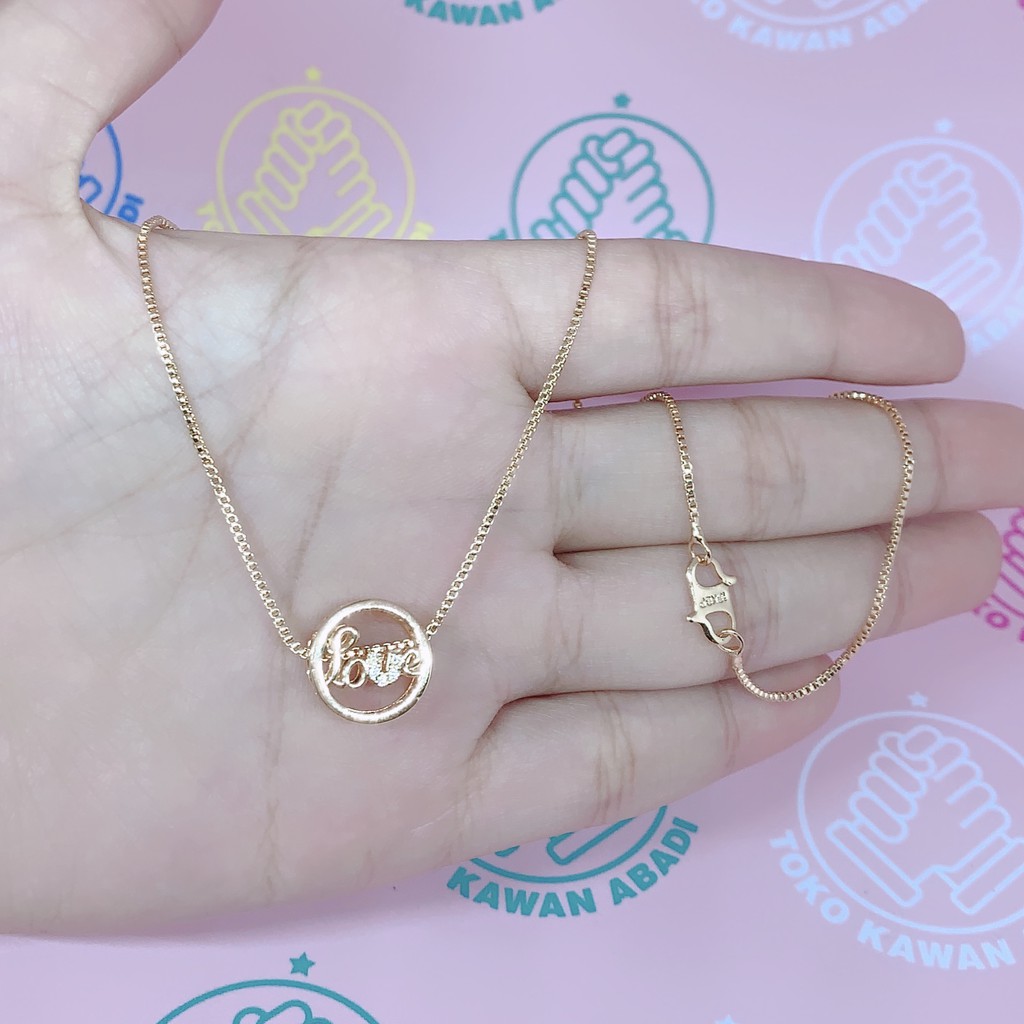 Kalung Xuping Gold Perhiasan Fashion Wanita liontin Permata Silang Bulat Terbaru *15