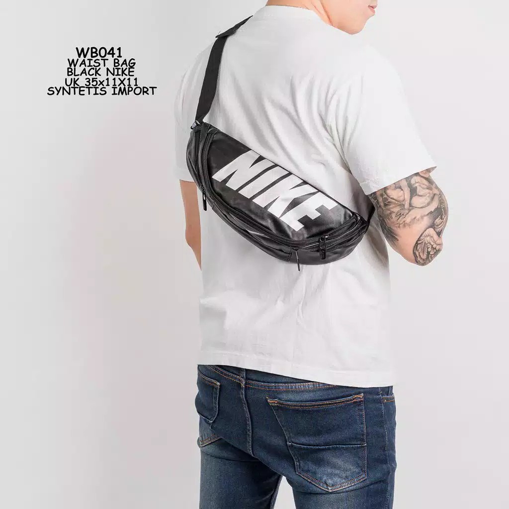 Tas waistbag/pinggang pria NIKE kulit import Hiqh Quality