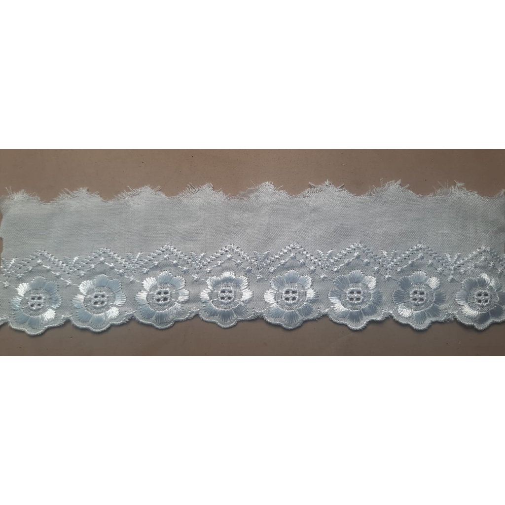 Renda Katun lebar 6 cm/Kain Renda Bordir Katun - (TC 8229)