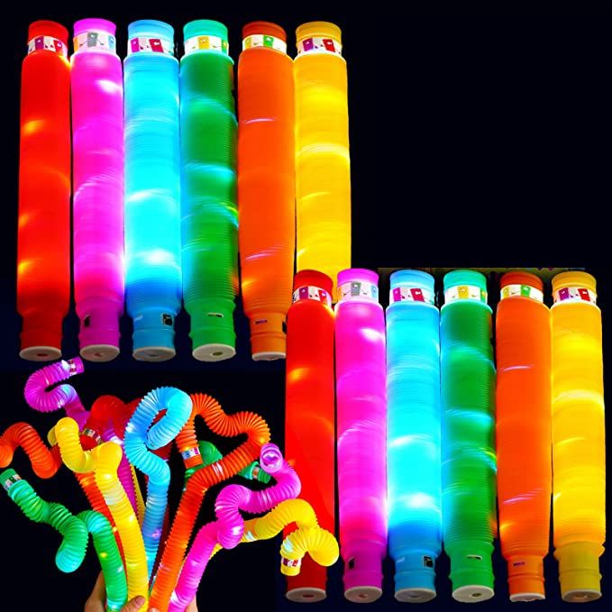 Mainan Anak Viral Light Up Pop Pipes LED / Mainan Kreasi Selang Pipa Anak / Mainan Kreativitas Anak