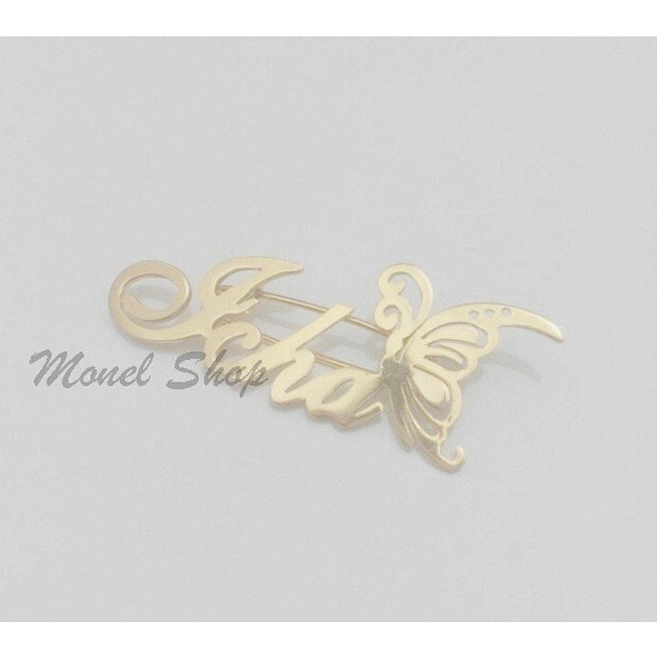 Bross Nama – Pin Nama – Bros Cetak Nama Kuningan Lapis emas