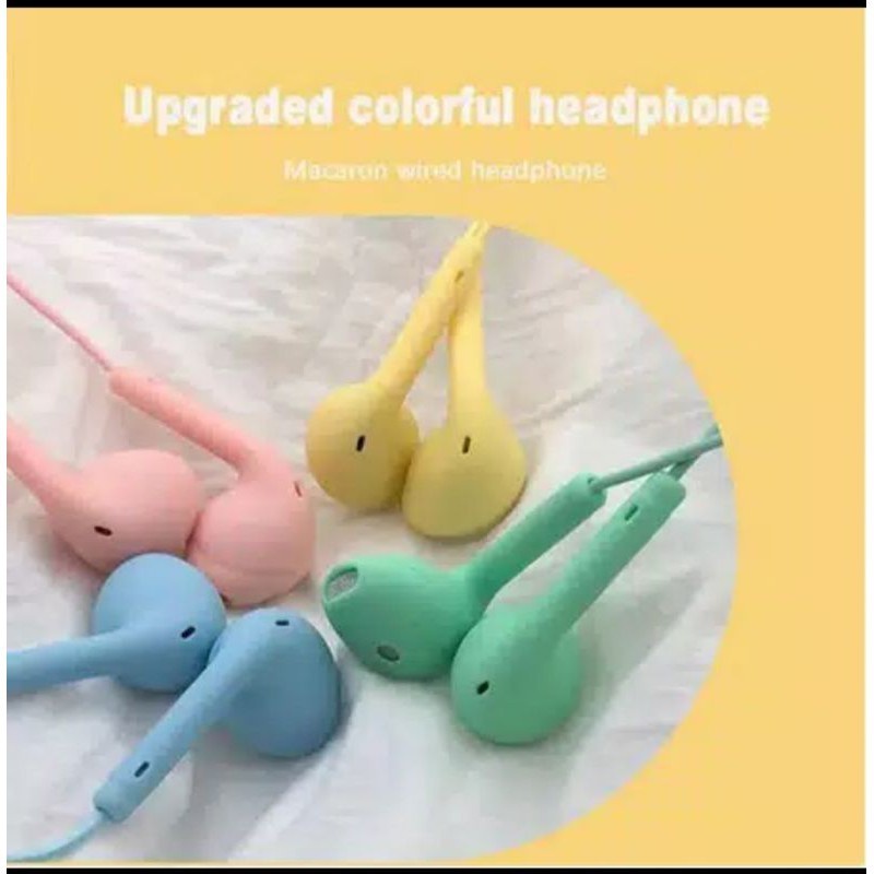 Headset Earphone Handsfree plastik macaron U-19 original