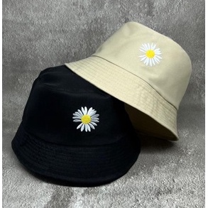 Topi Bucket Polos Bunga Flower Premium Pria Wanita Distro Korea