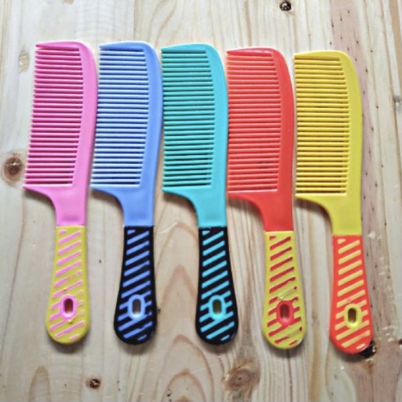 Sisir Gagang Garis Besar Warna isi 12pc Lusinan Grosir