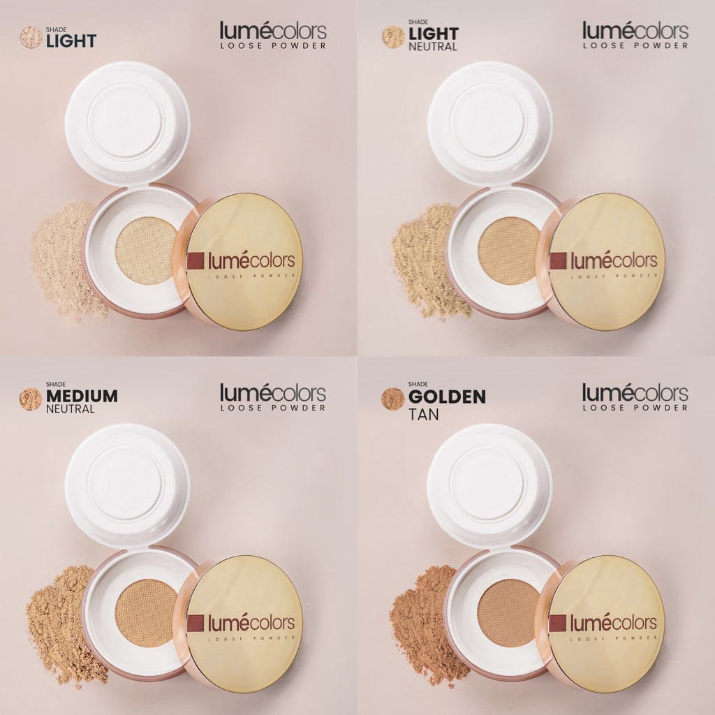 Lumecolors Bali ~ Bedak Tabur Loose Powder 4 Warna Light Light Neutral Medium Neutral Golden Tan